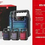KTS-1085 Portable Bluetooth Speaker with Powerful Bass & RGB LED Lights – Supports USB, TF, FM & Karaoke Mic – Best Price in Pakistan