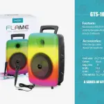 GTS-1802 8 Inch Bluetooth Flame Speaker with RGB Flame Light – Supports Karaoke Mic & FM Radio – Best Price in Pakistan