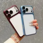 ✨ Luxury Frosted Translucent PC iPhone Case with Plating Frame & Lens Film Protection – 18 Series