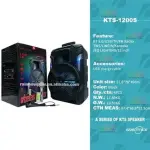 KTS-1200S 12 Inch Portable Bluetooth Karaoke Speaker with TWS, USB, TF, FM Radio, AUX & RGB LED Lights