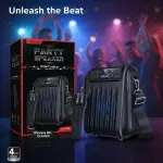 KBroad KTS-1916 Portable Party Speaker - 4-Inch High Bass Driver - Wireless Microphone Included - Dynamic RGB LED Lights - Bluetooth 5.0, USB