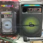 KTS 2198 speaker, bluetooth speaker with mic, karaoke speaker, party speaker LED lights, 8 inch speaker portable, wireless mic speaker, USB TF AUX speaker, outdoor speaker syste