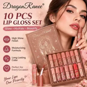 Dragon Ranee 10 PCS Lip Gloss Set for Women | Liquid Lip Gloss Collection with Multiple Shades | Lip Makeup Set