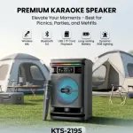 KTS-2195 6.5 Inch Bluetooth Karaoke Party Speaker with Wireless Mic | RGB LED Lights | Portable Bass Speaker | USB TF FM AUX | Rechargeable Battery