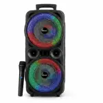 KTS-2465 Portable Bluetooth Karaoke Speaker Dual 8 Inch RGB Flash Light USB TF FM Radio Wireless Microphone 2400mAh Battery
