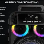 KTS-2161 Portable Wireless Bluetooth Speaker 8 Inch | RGB LED Lights | FM Radio | USB/TF/AUX | Karaoke Speaker with Microphone