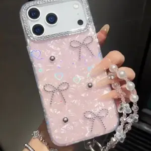 ✨ Premium Bow Crystal Diamond iPhone Case with charm