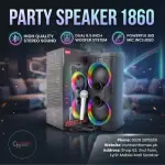 KTS-1860 Bluetooth Speaker with Wireless Mic 40W Dual 6.5 Inch | Karaoke Party Speaker RGB LED USB AUX FM Portable