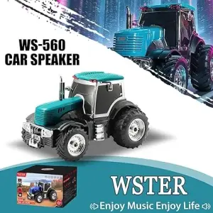 WS-560 Tractor Bluetooth Speaker with LED Lights, FM, USB, TF Card, TWS Stereo, Handsfree Call – Portable Wireless Speaker
