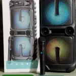 Greatnice GTS-2021 Portable Wireless Bluetooth Speaker - 8-Inch Powerful Subwoofer - Includes Wireless Microphone - RGB LED Party Lights - Supports FM Radio, USB, TF Card & TWS Pairing