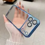 ✨ Luxury Frosted Translucent PC iPhone Case with Plating Frame & Lens Film Protection – 18 Series