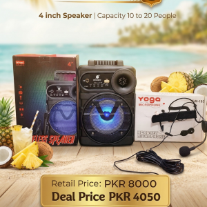Ramzan Deal #5: KTS-1512 4" Wireless Rechargeable Speaker + Yoga DM-193 Professional Headset Mic