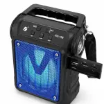 KTS-1706 4 Inch Portable Wireless Speaker with Solar Charging, Bluetooth, FM Radio, USB & TF Card, Rechargeable Battery, LED Light