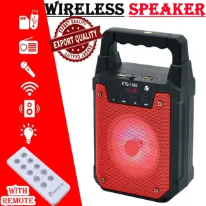 KTS-1085 Portable Bluetooth Speaker with Powerful Bass & RGB LED Lights – Supports USB, TF, FM & Karaoke Mic – Best Price in Pakistan