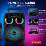 KTS-2161 Portable Wireless Bluetooth Speaker 8 Inch | RGB LED Lights | FM Radio | USB/TF/AUX | Karaoke Speaker with Microphone