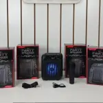 KBroad KTS-1916 Portable Party Speaker - 4-Inch High Bass Driver - Wireless Microphone Included - Dynamic RGB LED Lights - Bluetooth 5.0, USB