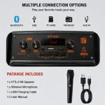 KTS-2199 Wireless Bluetooth Speaker With Mic | Portable Karaoke Speaker | High Bass Sound | USB, TF Card, AUX Support | Rechargeable
