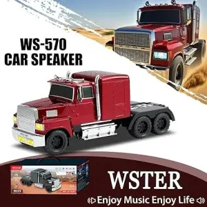 WS-570 Retro Truck Bluetooth Speaker with LED Lights, FM, USB, TF Card, TWS Stereo, Handsfree Call – Portable Wireless Speaker
