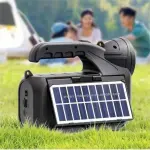 GTS-2068 Solar Bluetooth Speaker 3 Inch 5W with Torch Light | Portable Wireless Speaker USB TF FM TWS Mini Outdoor Speaker