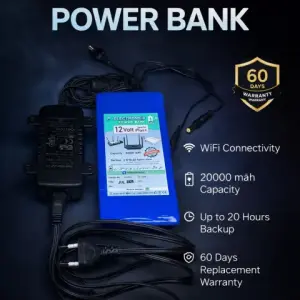 12V + 20000mAh + WiFi Router UPS Power Bank + Ultra Backup 9–12 Hours + Best Price in Pakistan