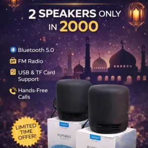 Ramzan Special Deal Pack of 2 - GTS-1675 Mini Portable Wireless Speaker - High Bass Sound - Rechargeable Bluetooth Speaker