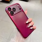 ✨ Luxury Frosted Translucent PC iPhone Case with Plating Frame & Lens Film Protection – 18 Series