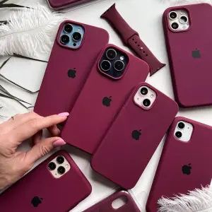 Wine Apple Logo Silicone iPhone Case