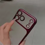 ✨ Luxury Frosted Translucent PC iPhone Case with Plating Frame & Lens Film Protection – 18 Series