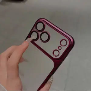 ✨ Luxury Frosted Translucent PC iPhone Case with Plating Frame & Lens Film Protection – 18 Series