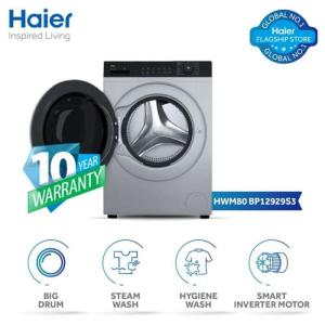 Haier HWM 80-BP12929S3 Front Loading 8 KG Washing Machine With Official Warranty