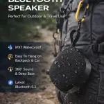 KTS-2119 Ultra-Portable Waterproof Bluetooth Speaker - Rugged Fabric Finish - Dustproof & Shockproof Outdoor Sound Box - Mini Wireless Speaker