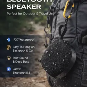 KTS-2119 Ultra-Portable Waterproof Bluetooth Speaker - Rugged Fabric Finish - Dustproof & Shockproof Outdoor Sound Box - Mini Wireless Speaker