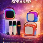 K9 Joyous Sound Mini Bluetooth Karaoke Speaker with Wireless Microphone & 360° RGB LED Lights – Best Price in Pakistan