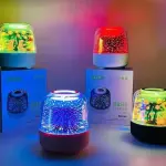 L-17C Wireless Bluetooth Speaker with LED Firework Light, Rechargeable Portable Stereo Speaker (1200mAh)