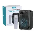 GTS-2116 Portable Wireless Bluetooth Speaker - Built-in Voice Changer - Includes Wireless Microphone - 3 Inch Powerful Driver