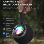 KTS-2479 Waterproof Portable Wireless Speaker - RGB LED Light - High Bass Loud Sound - 1200mAh Rechargeable Battery