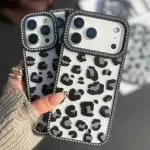 Black Cheetah Studded Case