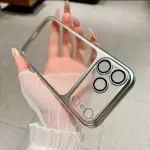 ✨ Luxury Frosted Translucent PC iPhone Case with Plating Frame & Lens Film Protection – 18 Series