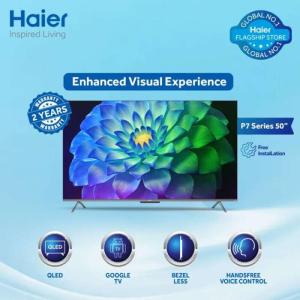 Haier H50P7UX 50" HQ LED TV (4K UHD Google TV + Certified Android Smart + Ultra Slim) With Official Warranty