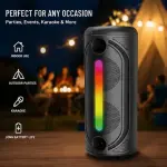 KTS-2086 Portable Bluetooth Speaker with Wireless Microphone | RGB LED Lights | USB/TF/AUX/FM | Rechargeable Party Speaker