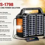 KTS-1798 Solar Charging Bluetooth Speaker with 7200mAh Battery, LED Bulb, Torch Light, FM Radio, USB/TF Support Portable Outdoor Camping Speaker