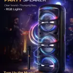 KTS-2190 6.5 Inch Portable Bluetooth Speaker with Wireless Microphone | FM Radio | USB/TF Card Support