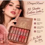 Dragon Ranee 10 PCS Lip Gloss Set for Women | Liquid Lip Gloss Collection with Multiple Shades | Lip Makeup Set