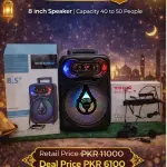Ramzan Deal #7: GTS-1718 8-Inch High-Power Wireless Speaker + Yoga DM-193 Professional Headset Mic