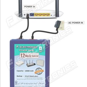 WiFi Router Power Bank 12v Volts UPS Technology | 20000 plus+ mAh | 9 to 12 Hours Guaranteed Backup | Tp Link-Tenda-PTCL | Fiber Base Router