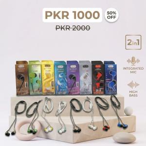 Summer Special Combo Offer X-Bass 2-in-1 Earphones + 7 Pieces Combo + High Bass & Mic + Best Price in Pakistan