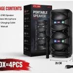 KTS-2190 Triple 6.5 Inch Bluetooth Speaker with Wireless Mic | 3 Speakers Karaoke System | USB/TF/FM | Rechargeable
